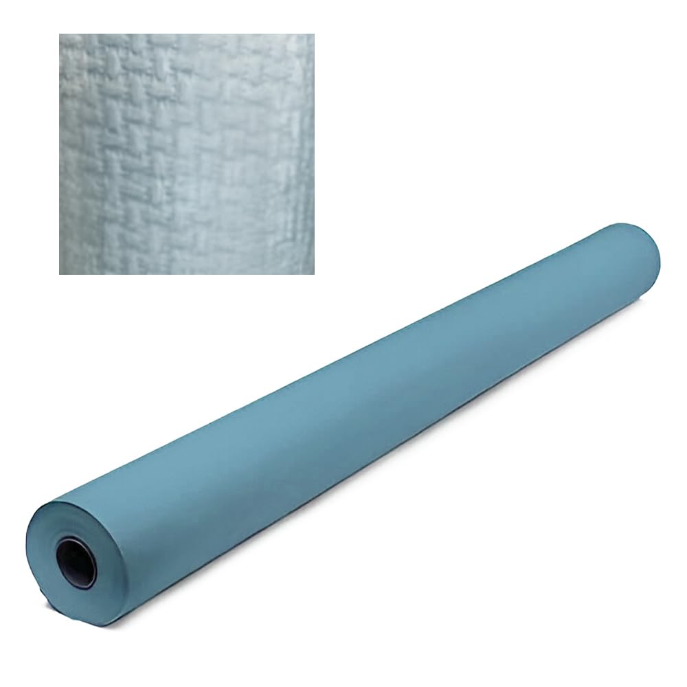 Tezraftaar® Paper Banquet Roll Embossed Design 8m x 1.2m Sky Blue Disposable Banqueting Roll Table Cover Clothes for Christmas Catering Supply Wedding Birthday — image 1