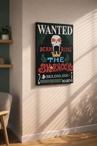 Image of Bond Verse Brrook Wanted Poster - A3 Size Wall Art Prints (300 GSM Matte Finish) L-42CM X W-30CM | Soul King 0ne Pieece Anime Wall Art | Vintage Pirate Bounty Design | Premium Matte Anime Print | Otaku Room Decor | BOND VERSE