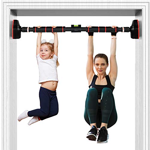 Klimmzugstange für Türrahmen, mit Sicherer Gewindesperre I [96-135cm] Türreck, Pull Up Bar, Ober, Arm und Bauchtrainer, individuell Einstellbar,