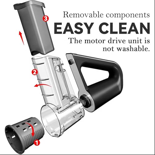 Handheld Vegetable Cutter Vegetable Slicer, Cordless Vegetable Chopper with 4 Blades, Use for Shaving Ice, Cucumber Potato Slicer, Electric Salad Maker for Onion, Cucumber, Carrot, Garlic Purple - Image 5