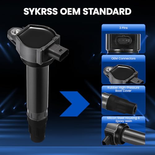 Image of Set of 4 UF557 Ignition Coil Pack Compatible with Jeep 07-17 Patriot Compass Compatible with Dodge Avenger Caliber and Journey Replacement 4606824AB C1587 GN10346