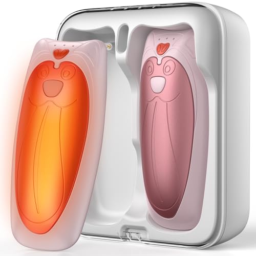 Zgrmbo 2 Pack Hand Warmers Rechargeable with 10000mAh Charging Case(up to 90hrs), Reusable Electric Handwarmer, Hot Hands Hand Warmers for Hunting Gear, Golf, Outdoors, Gifts for Women, Men(Pink)