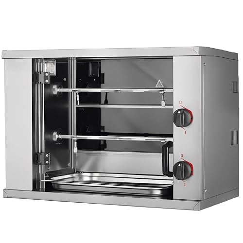MBH - Asador de Pollos Industrial Eléctrico Mini de 2,3,4 Espadas para Hostelería. Horno Asador Profesional de Tamaño Pequeño para 6, 9,12 Pollos - Made IN Spain (2 Espadas)