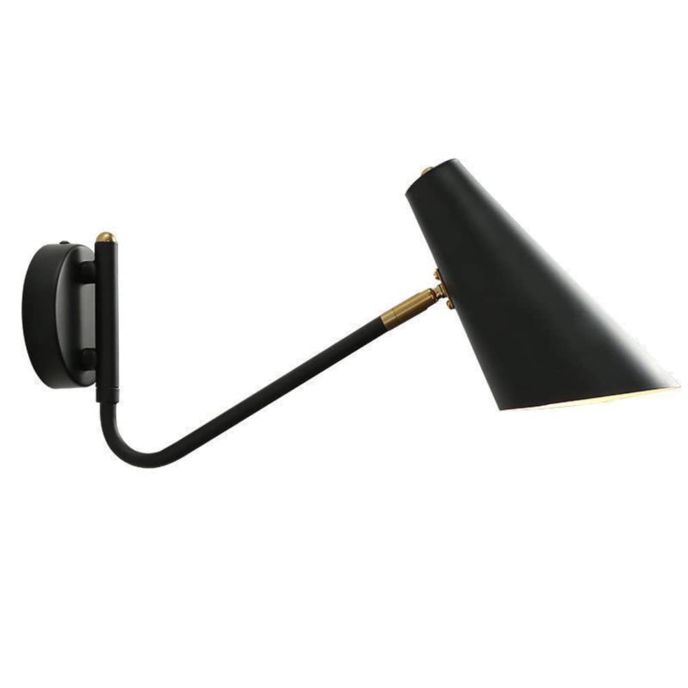 Gx Aplique Pared Interior LED 10W 3000K Blanco Cálido Retro Industrial Ajustable Brazo Oscilante Metal Lámpara De Pared Iluminación Decoració, Para Salon Dormitorio Sala Pasillo Escalera, Negro