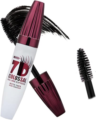 Máscara de pestañas 7D Super Volumen: Crea un efecto de pestañas postizas naturales y voluminosas con rizo duradero: la elección profesional para el maquillaje de ojos.