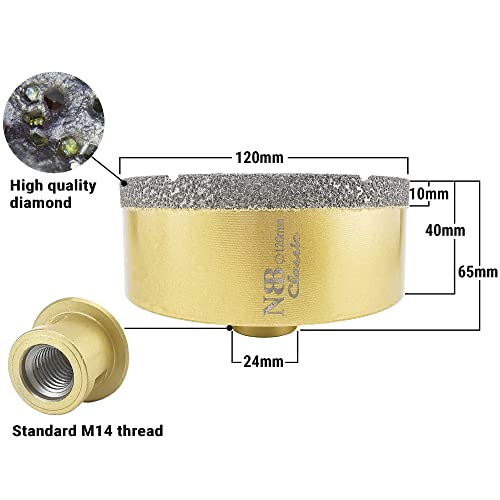NBB vacuum brazed diamond hole saw with M14, Classic Golden type - Image 2