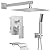 HomGoo Shower System with Tub Spout, All Metal Tub Shower Faucet Set with 12-Inch Rain Shower Head and Handheld Spray combo, Wall Mounted Shower Combo Set with shower valve and Trim kit,Brushed Nickel