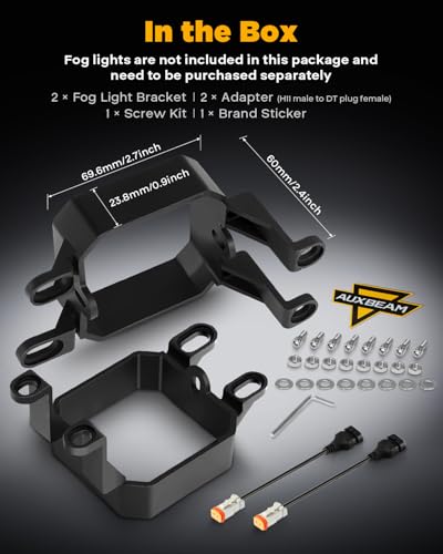 Image of Auxbeam Color Play Series Fog Light Mounting Brackets, for Lexus Toyota Subaru Legacy, Includes Bracket & Adapter, Offroad Lights Flush Mount Kit, 2 Sides, Pair