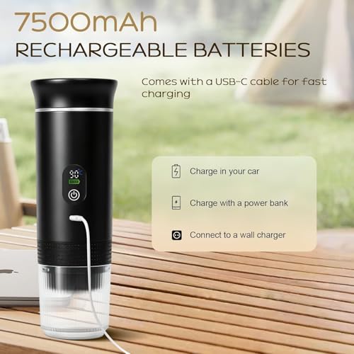 Image of Portable Coffee Maker, 3-in-1 Espresso Machine for Travel 20 bar Mini Coffee Maker Compatible with Ground Coffee & Capsule for Car, RV, Hiking, Camping, Office, Travel Espresso Maker
