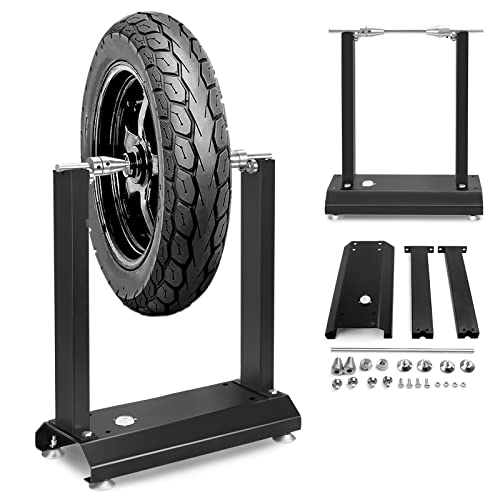 UISEBRT Equilibrio para ruedas de motocicleta, caballete de motocicleta, neumáticos de motocicleta, máquina de equilibrado de llantas, máquina equilibradora de ruedas con conos ajustables y nivel de