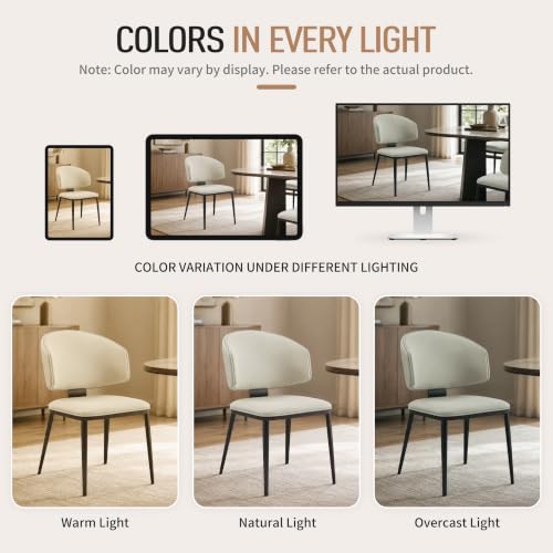 Image of Dining Chairs Set of 4, Faux Leather Dining Chairs, Light Gray
