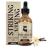 Striking Viking Pre-Shave Oil for Men - 3.3 fl oz, Pack of 1, Vanilla - Smooth Glide & Safety Razor Protection - Fast-Absorbing Formula for Electric Razor - Travel-Friendly Face Shaving Oil
