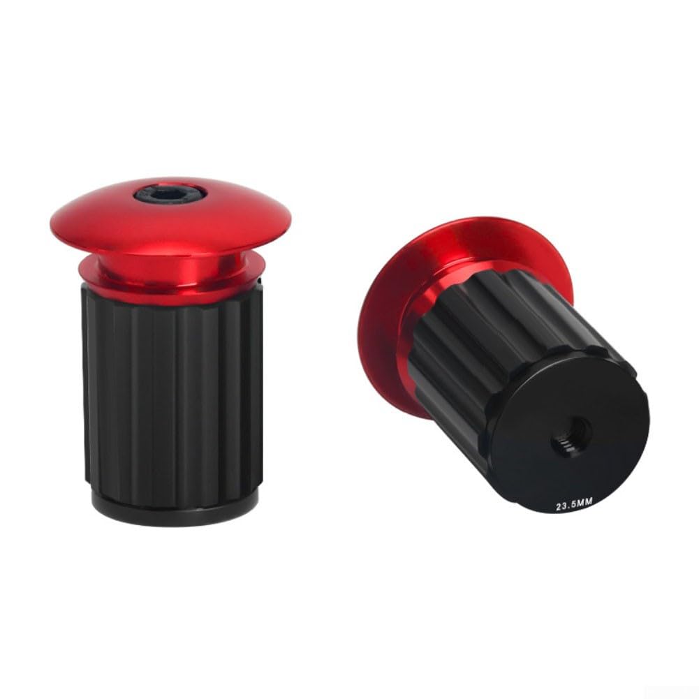 ZWEquipint Aluminum Alloy Bicycle Handlebar End Cap For Mountain Bike And Road Cycling, Lightweight Handle Bar Grips Cap With Easy Installation(Red)
