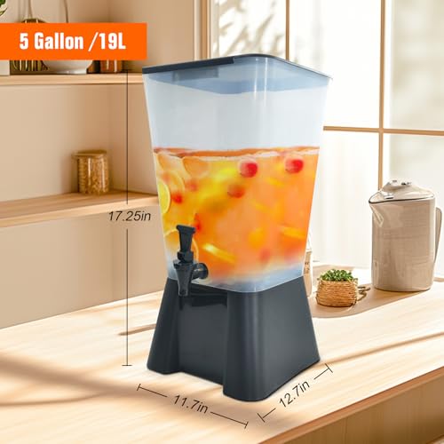 Image of Hakka 5 Gallon Drink Dispenser, Commercial Juice Dispenser for Parties 19L Water Beverage Dispenser with Spigot Catering Supplies for Buffets, Restaurants