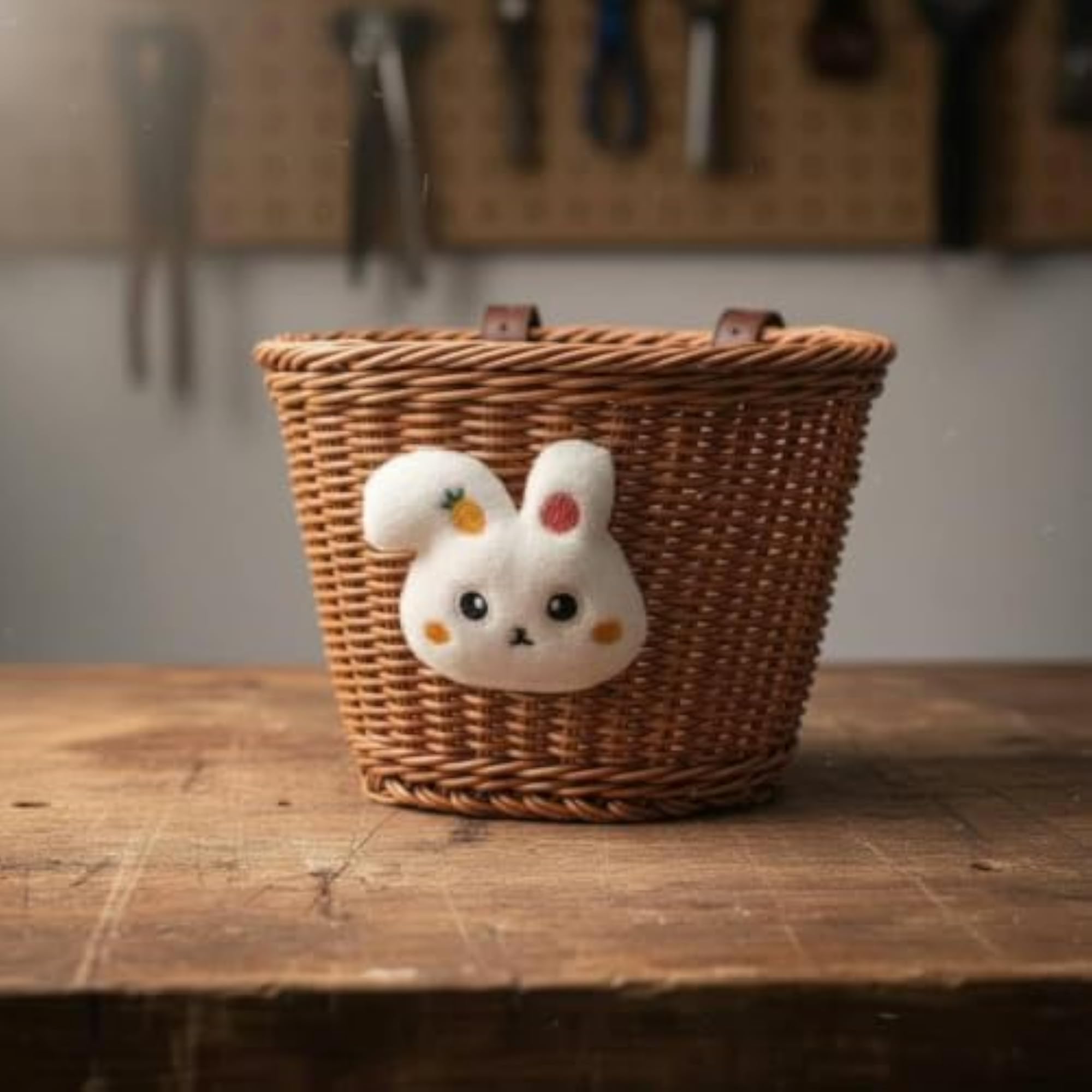 Cartoon Soft Handwoven Two-Wheeler Basket