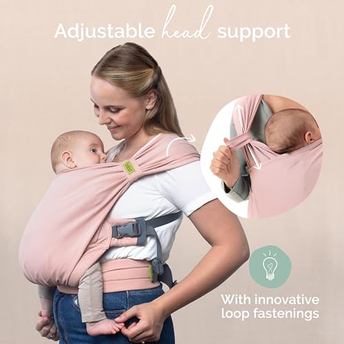 Image of Boba Bliss Pre-Wrapped Baby Carrier with Buckle - Newborn to 7-35 lbs Light, Breathable & Easy to Adjust Hybrid Infant Sling & Toddler Carrier - Certified Hip-Healthy for 0-18 Months - Bloom