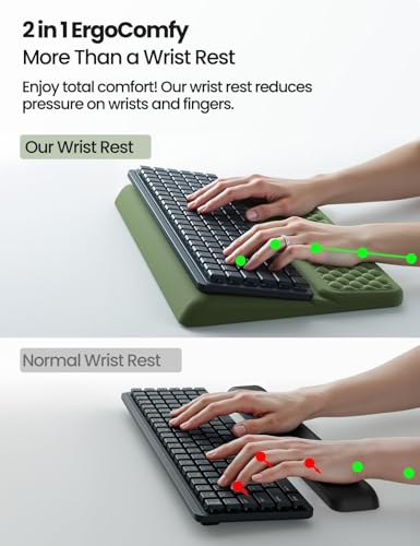 Image of Vaydeer Wrist Rest with Keyboard Stand, Computer Wrist Support Pad, Ergonomic Keyboard Riser Holder Lifter Tray with Wrist Pad, Soft Memory Foam Desk Cushion, Palm Hand Typing for Office Home School
