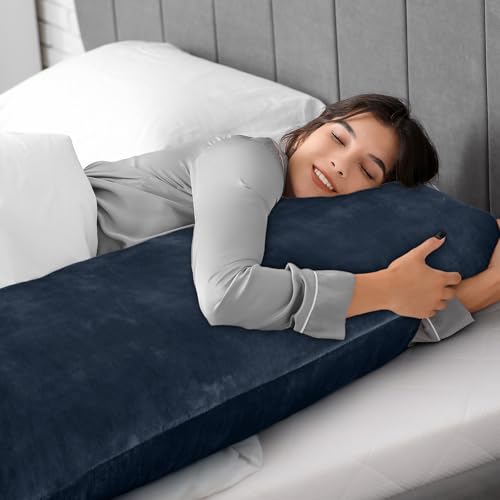 Image of BEDELITE Body Pillow Cover with Zipper, Navy, 20x54 Inch, 1 Pack