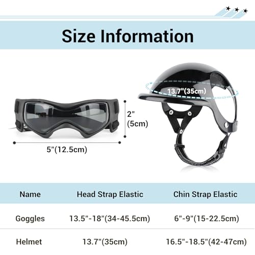 Lunettes de soleil pour chiens protégeant du vent avec casque noir - 6