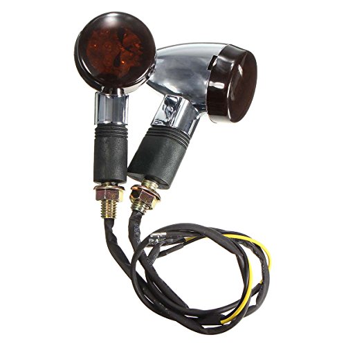 Indicador de señal de giro de calavera 12V con luz ámbar de alta visibilidad para moto negra 3