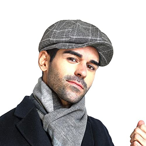 Image of PanPacSight Fashion Men's Classic Newsboy Gatsby Hat Blend Wool Vintage Flat Ivy Cabbie Cap Boyfriend Gift(Medium /Large /X-Large)