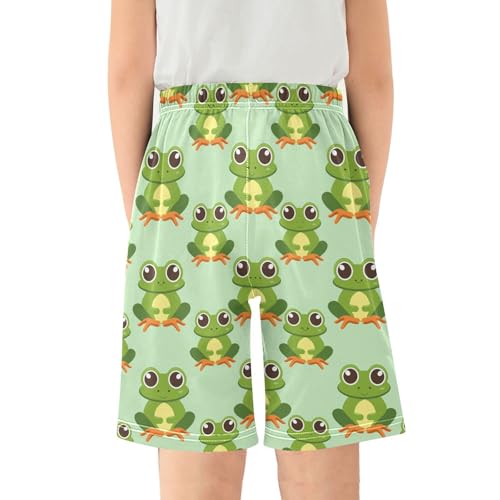 ALAZA Frog Green Pajama Shorts Sleep Shorts Pant Lounge Pajama Bottoms Elastic Waist with Pockets2
