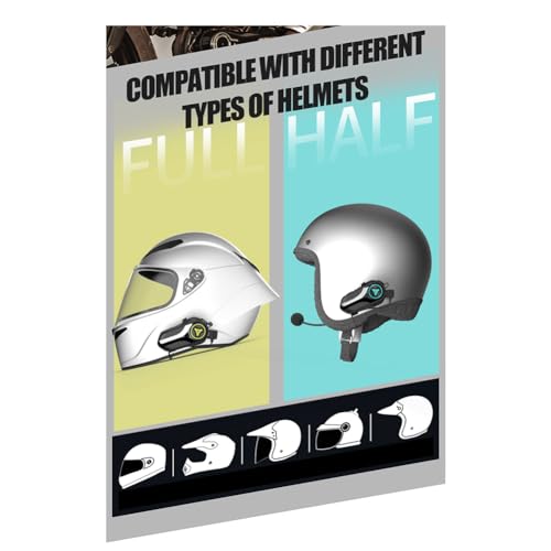Auriculares intercomunicador de moto BT5.0 impermeable para casco 6