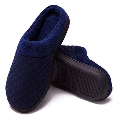 Pantufa masculina antiderrapante de lã felpuda com espuma viscoelástica, antiderrapante, para uso in