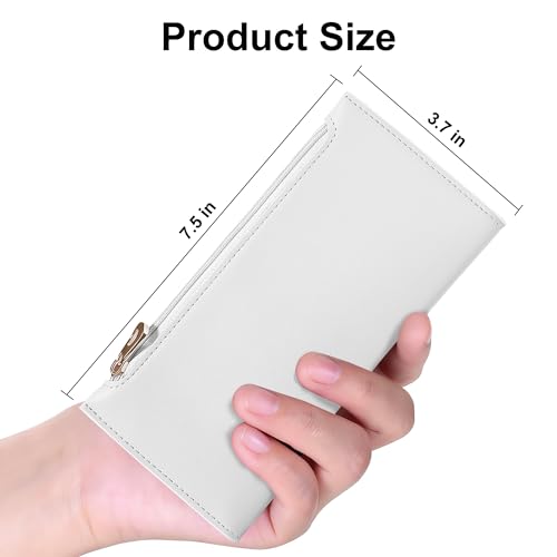 Image of Tipmile Slim Wallet for Women, RFID Blocking Credit Card Holder | Thin Compact Bifold Wallet with Zipper, Ladies Gift
