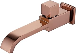 Jrifedptry Grifo de lavabo de baño, montado en la pared, grifo de lavabo para baño, accesorios de baño, color oro rosa