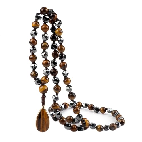 Bracelet perles 8mm hommes femmes élastique multicouches avec pendentif larme