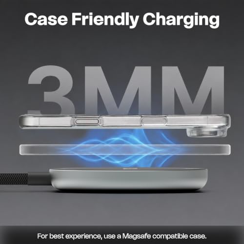 Image of Mozen Air 470 Qi 2.2 Wireless Charger /Magsafe Charger, Qi 2.2, 25W Wireless Charging with Mag Safe Compatibility, Magnetic Ring Included, Compatible with iPhone & Wireless Charging Devices