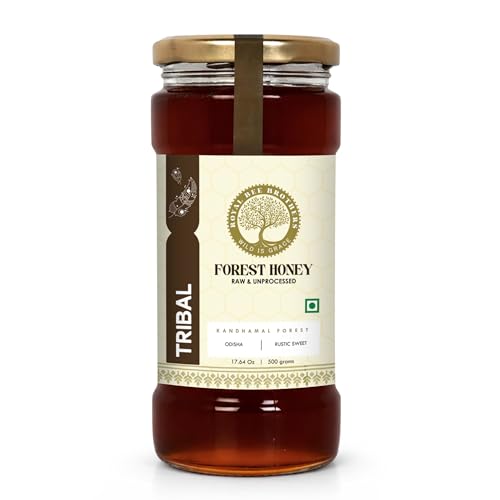 Royal Bee Brothers, Tribal Forest Honey, Harvested from Odisha Forests, Produce of Wild Honeybees, Raw, Unprocessed & Wild, Rich Earthy Taste, No Additives, 500g