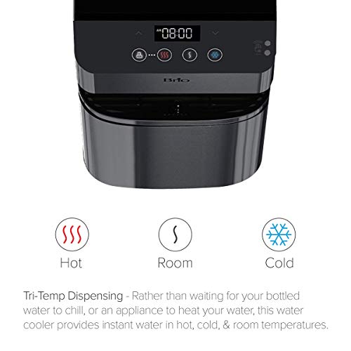 Brio Moderna Touchless Bottom Load Water Cooler Dispenser - Self-Cleaning, Motion Sensor, Tri Temp Dispense, Child Safety Lock, Holds 3 Or 5 Gallon Bottles, Digital Display And Led Light #TOP4