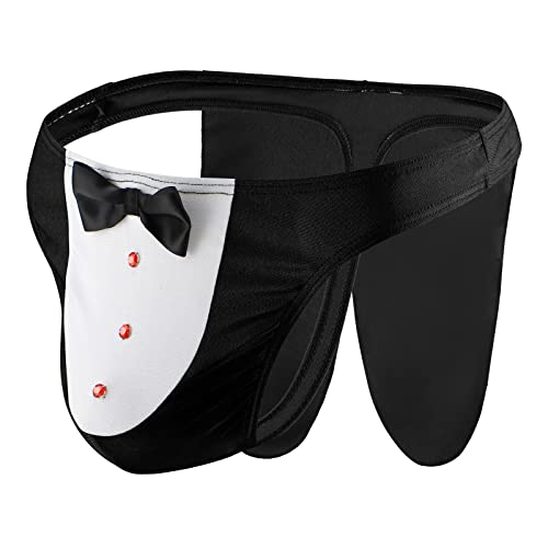 Men's Sexy Lingerie Briefs Funny Tuxedo Roleplay Panties Bulge Pouch Exotic Underwear Underpants
