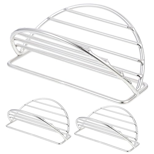 CIYODO 3pcs Taco Stand Taco Holder Burger Holder Pancake Stands Tortilla Support Taco Serving Stand Burrito Tortillas Taco Making Frame Kitchen Supplies Comal for Silver Stainless Steel