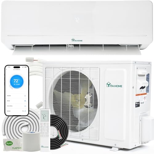 YITAHOME 24000 BTU Mini Split AC/Heating System, Ductless Mini Split Air Conditioner Heat Pump,230V 20 SEER2 Energy Efficient Inverter AC Unit,Wifi Enabled Compatible with Alexa for Apartment, Garage