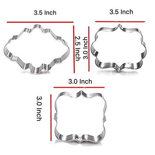 Wedding Cookie Cutter Set-7 Piece-3 Inches-Heart, Diamond Ring, Wedding Cake,Wedding Dress, Rectangle, Square And Oval Plaque Cookie Cutters Molds For Bridal Shower Engagement #TOP2