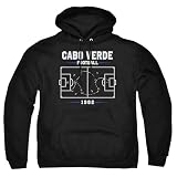 Popfunk Cabo Verde Football Play Diagram Vintage Soccer Fan Adult Pull-Over Hoodie, Black, Small