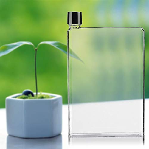 Platte Slanke Waterfles, 750 Ml Lekvrije Platte Slanke Waterflessen Plastic Transparante Draagbare Sapbekers(wit) - Image 7