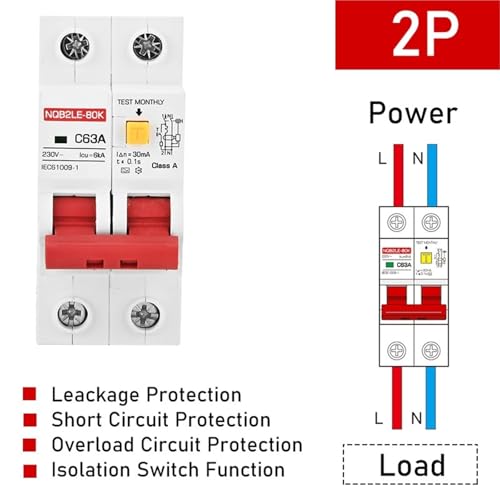 Disjoncteur différentiel double protection pour fuites de courant alternatif