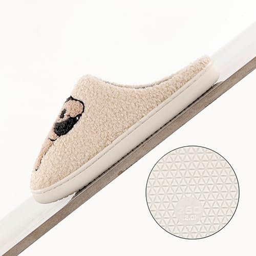 Image of Cute Animal Slippers for Women Man Cartoon Animal Slippers for Woman Fuzzy Memory Foam Winter Warm Fluffy Shoes
