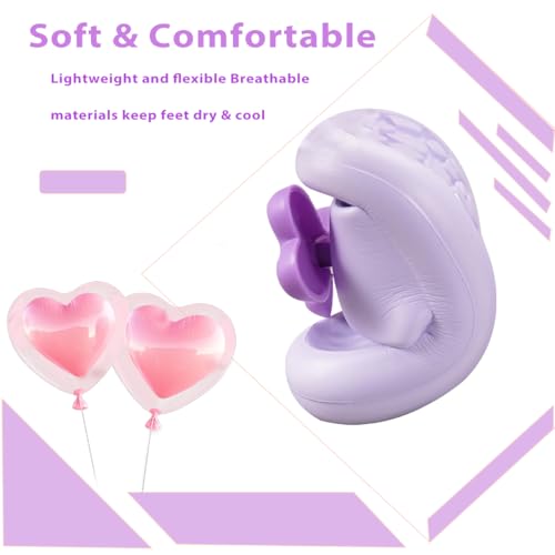 Image of Girls Cloud Bow Slide & Shower Slippers - Non-Slip Slip-On Kids Beach Pool Indoor Outdoor Shoes