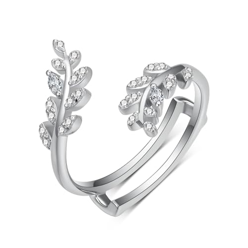 Heart Cut Moissanite Engagement Ring Set for Women, 925 Sterling Silver 1 Carat Heart Shape Leaf Wedding Ring Set Anniversary Jewelry Bridal Gifts for Women2