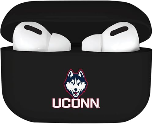 Funda para AirPods, AirPods Pro de la Universidad de Connecticut (Gen 1 y 2)  Negro (TPU)