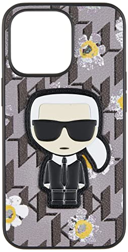 Karl Lagerfeld Iconic Karl Flower - Coque pour iPhone 13 Pro (Gris)