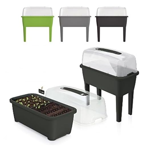 Hochbeet Anzuchttopf Blumentopf Frühbeet Gewächshaus Blumenkasten 3 Farben von rg-vertrieb (Anthrazit)