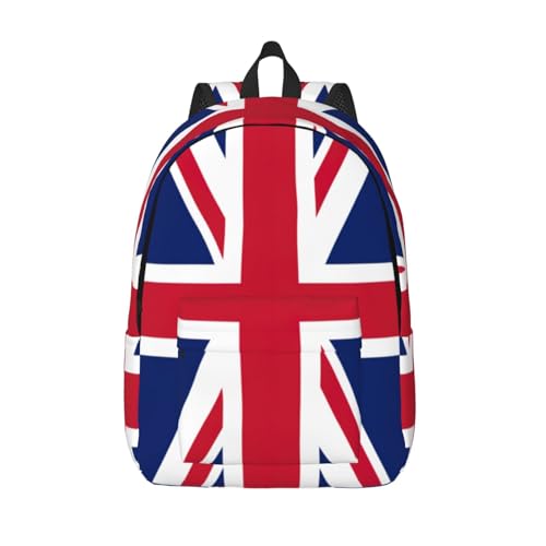Sac à dos universitaire imprimé drapeau anglais avec rangement PC