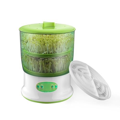 kyaoayo Máquina de brotes de soja de doble capa, máquina automática de brotes de soja de gran capacidad, germinadora con bandeja de almacenamiento de agua, para frijol mungo, soja, brotes de maní, etc