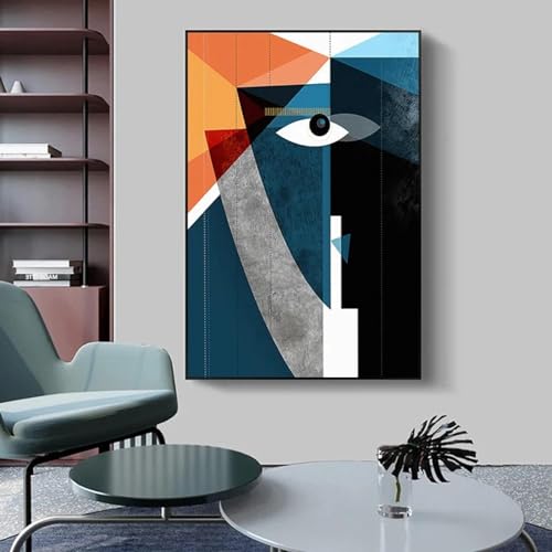 Tableau œil géométrique affiche visage abstrait moderne nordique 40x60 - 5